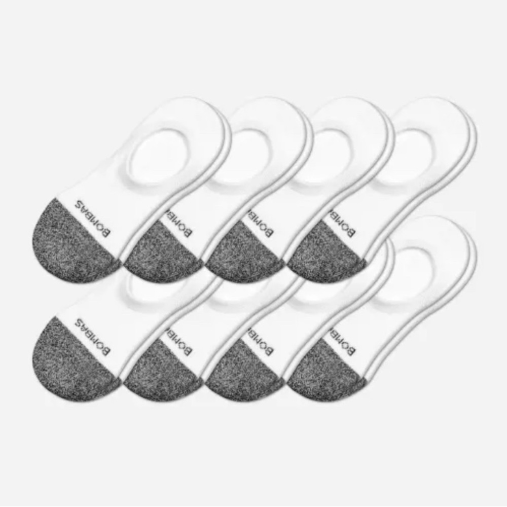 Bombas cushioned no show socks in white size M
